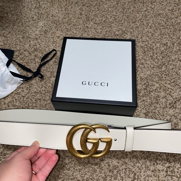Gucci GG Marmont White Wide Belt - Picture 4 of 10